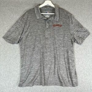 SF Giants Polo Shirt mens XL heathered grey short sleeve MLB baseball